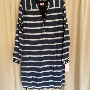NWT Persifor striped Delfina dress in shadow size large. Double lined Made USA